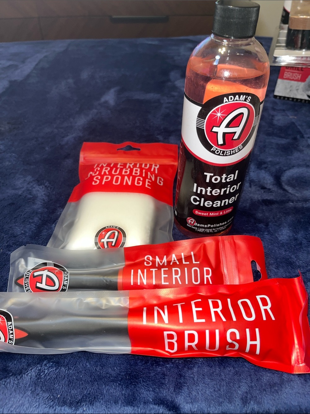 Adams Red Car Interior Cleaning Kit - Red/Black